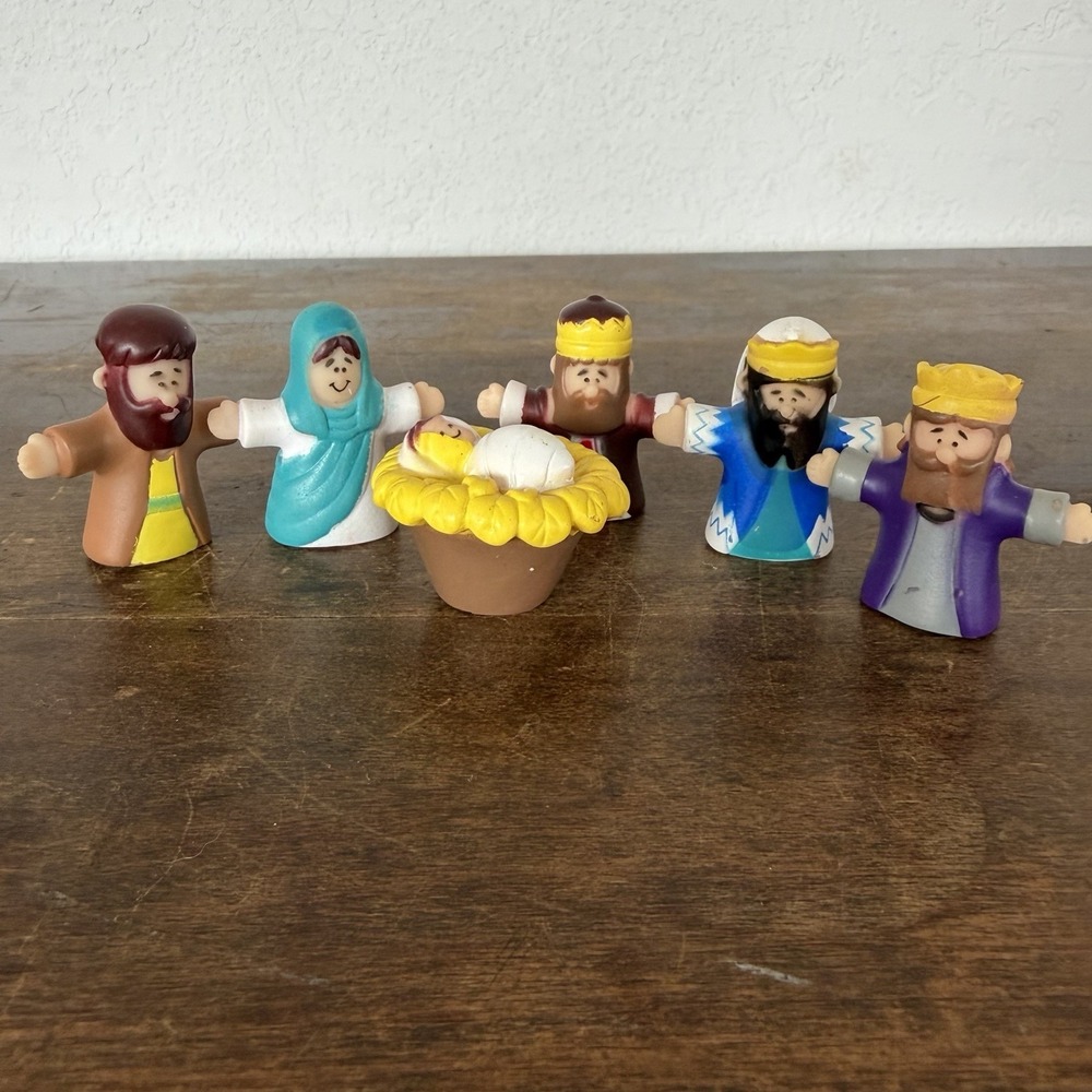 Christmas Nativity Finger Puppets Full‎ Set of 6 Mary Joseph Baby Jesus Wise Men